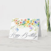 Happy Birthday Blume Geburtstagkarte Karte (Vorderseite)