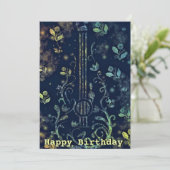 Happy Birthday - Blume Gitarre Art (Stehend Vorderseite)