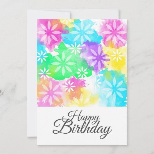 Happy Birthday Blume Karte (Vorderseite)