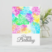 Happy Birthday Blume Karte (Stehend Vorderseite)