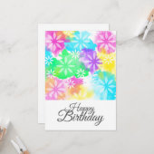 Happy Birthday Blume Karte (Vorderseite/Rückseite Beispiel)