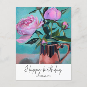 Happy Birthday Blume Postcard Postkarte
