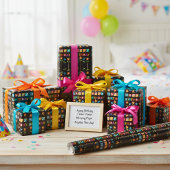 Happy Birthday Blume Power Wrapping Paper Geschenkpapier Set