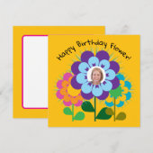 Happy Birthday Blume Retro Postkarte (Vorne/Hinten)