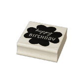Happy Birthday Blume Silhouette Gummistempel (Stempel)