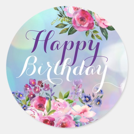 Happy Birthday Blume Stickers (Vorderseite)