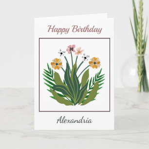 Happy Birthday Blume Wasserfarbe Blütenfarben Cust Karte