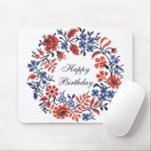 Happy Birthday Blume Zyklus Mousepad (Mit Mouse)