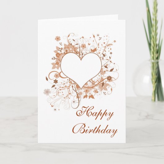 "Happy Birthday" - Blumendesign Karte (Vorderseite)