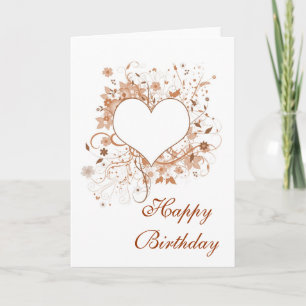 "Happy Birthday" - Blumendesign Karte