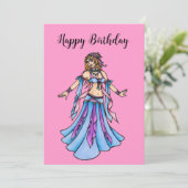 Happy Birthday Bly Dance Card Feiertagskarte (Stehend Vorderseite)