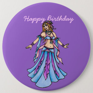 Happy Birthday Bly Dancer Button