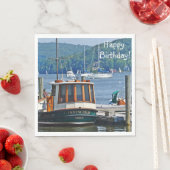 Happy Birthday Boat Serviette (Beispiel)
