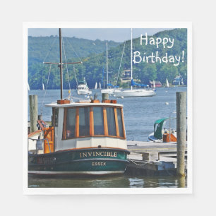 Happy Birthday Boat Serviette