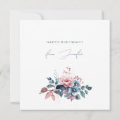 Happy Birthday Böhmische Blauer Garten Karte (Rückseite)