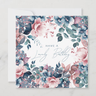 Happy Birthday Böhmische Blauer Garten Karte