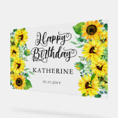 Happy Birthday Boho Sunflowers | Eukalyptus-Party Acrylschild (Winkel)