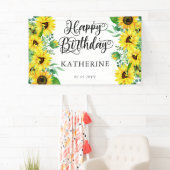 Happy Birthday Boho Sunflowers | Eukalyptus-Party Banner (Insitu)