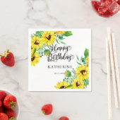 Happy Birthday Boho Sunflowers | Eukalyptus Serviette (Beispiel)