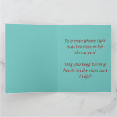 Happy Birthday Boomer Classic Car Geburtstag Karte (Innenseite)