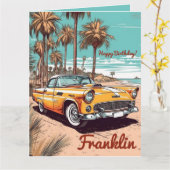 Happy Birthday Boomer Classic Car Geburtstag Karte (Gelbe Blume)