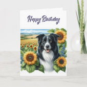 Happy Birthday Border Collie Karte (Vorderseite)