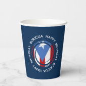Happy Birthday Boricua Thema, Puerto Rico Pappbecher (Rückseite)