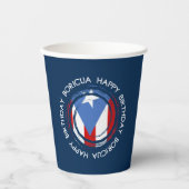 Happy Birthday Boricua Thema, Puerto Rico Pappbecher (Vorderseite)