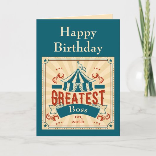 Happy Birthday Boss Circus Affen Funny Card Karte (Vorderseite)