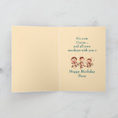 Happy Birthday Boss Circus Affen Funny Card Karte (Innenseite)