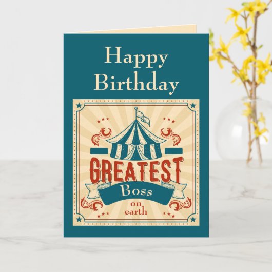 Happy Birthday Boss Circus Affen Funny Card Karte (Gelbe Blume)