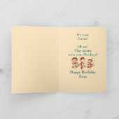 Happy Birthday Boss Circus Affen Funny Karte (Innenseite)