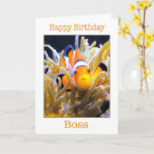 Happy Birthday Boss Clown Fish Card Karte (Gelbe Blume)