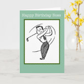 Happy Birthday Boss Gentleman Golfer Card Karte (Gelbe Blume)
