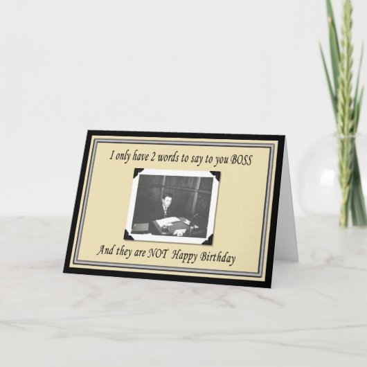 Happy Birthday Boss Karte (Vorderseite)