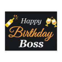 Happy Birthday Boss Postcard