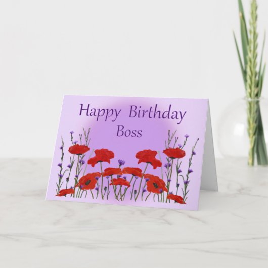 Happy Birthday Boss von Group with Poppies Karte (Vorderseite)