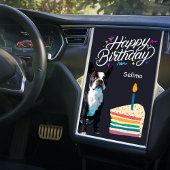 Happy Birthday Boston Terrier and Cake Card Karte