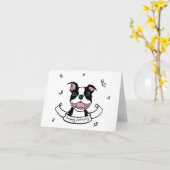Happy Birthday Boston Terrier Dog Card Karte (Gelbe Blume)