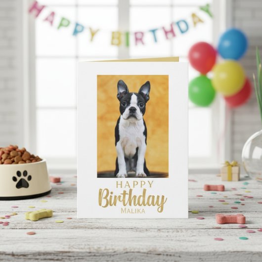 Happy Birthday Boston Terrier Grußkarte Karte
