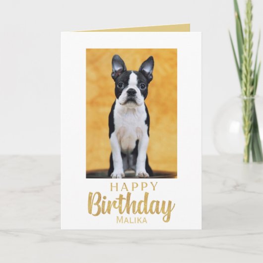 Happy Birthday Boston Terrier Grußkarte Karte (Vorderseite)