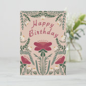 Happy Birthday Botanical Card (Stehend Vorderseite)