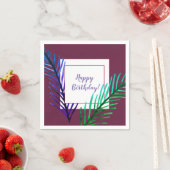 Happy Birthday Botanical Offiziell Paper Napkins Serviette (Beispiel)