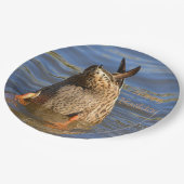 Happy Birthday Botoms Up Duck Pappteller (Schrägansicht)