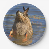 Happy Birthday Botoms Up Duck Pappteller (Vorderseite)