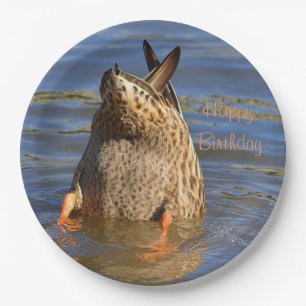 Happy Birthday Botoms Up Duck Pappteller