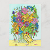 Happy Birthday Bouquet Postcard von N. Janes Postkarte (Vorderseite)