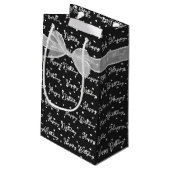 Happy Birthday Bow auf Polka Dots Kleine Geschenktüte (Rückseite Schrägansicht)