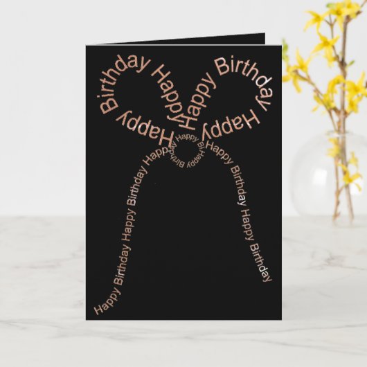 Happy BIrthday Bow Greeting Karte (Gelbe Blume)