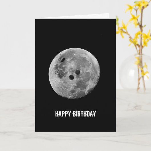 Happy Birthday Bowler Bowling Moon Funny Karte (Gelbe Blume)